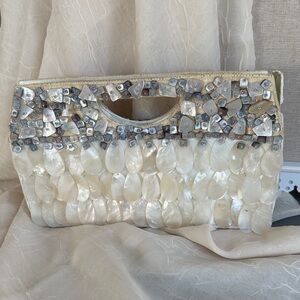 Genuine mother of pearl hand bag purse